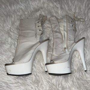 White boot stilletos
